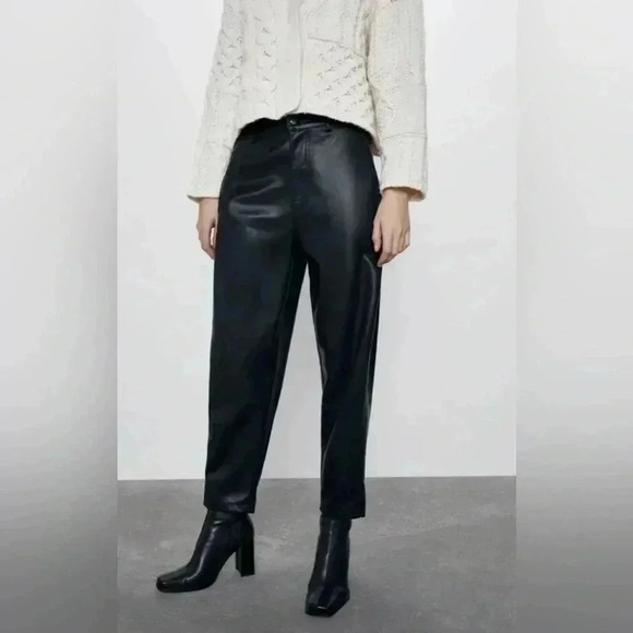 Zara faux leather pants S - Picture 2 of 10